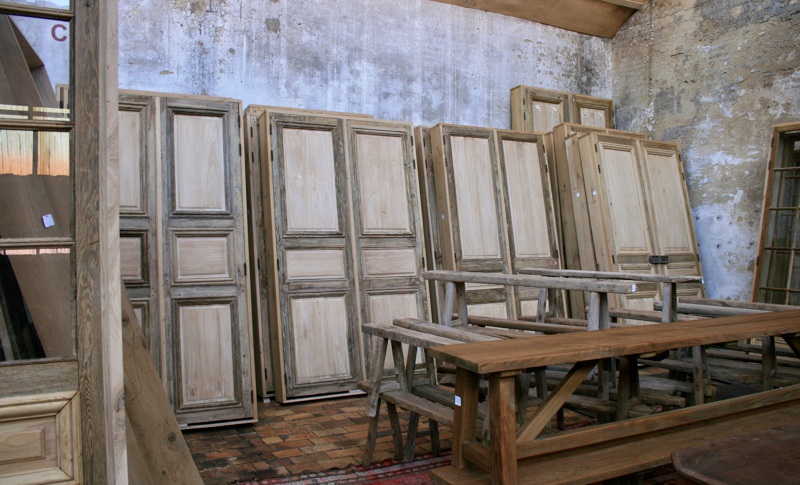 Old oak or pine doors and hutches as pieces of art in the frames 2