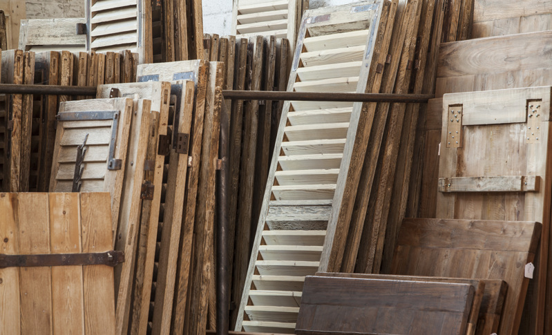 Old oak or pine doors and hutches as pieces of art in the frames 12